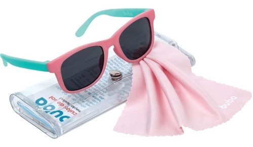 Oculos De Sol Infantil Original Buba Rosa C Armação Flexivel