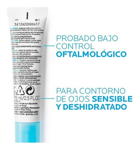 Rehidratante Contorno de Ojos La Roche-Posay Hydraphase 15ml con Ácido Hialurónico La Roche-Posay
