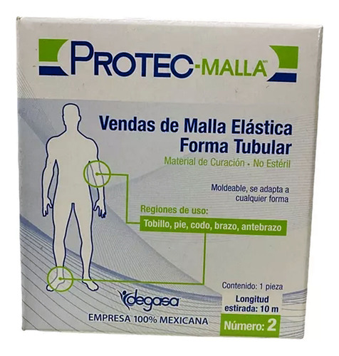 Venda Malla Tubular No.2(tobillo,pie,codo,brazo,antebraz)10m