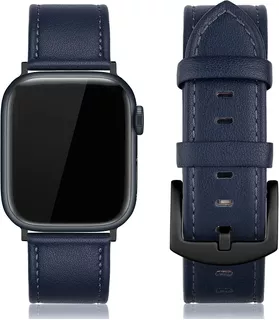 Correa Cuero Edimens Compatible Con Apple Watch 44mm Azul