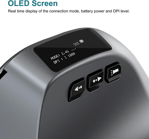 Mouse Vertical Ergonómico Inalámbrico Trelc Con Pantalla Ole