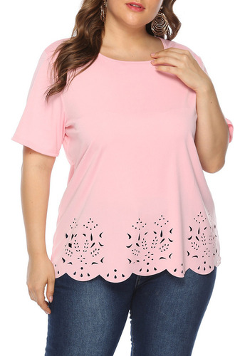 Playera Cómoda De Manga Corta De Talla Grande Para Verano P