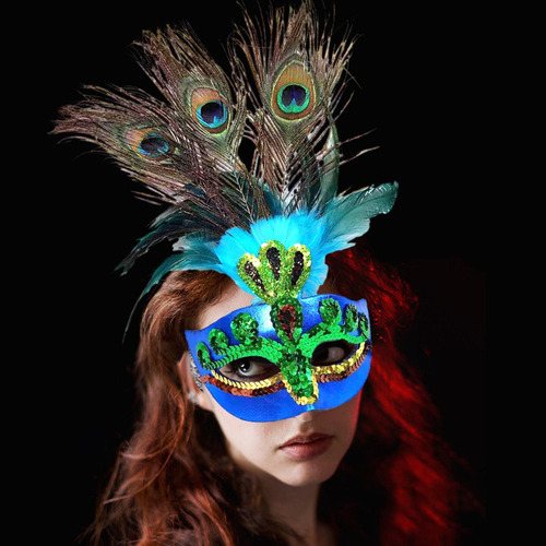 2025 Máscara De Plumas De Pavo Real, Fiesta De Graduación,