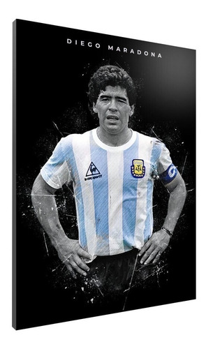 Cuadro Diseño Moderno Poster Diego Maradona 42x60 Mdf