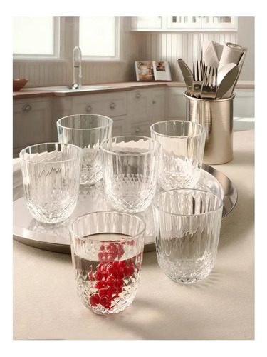 Vaso Whisky Agua Tragos Set X 6 Vidrio 320 Ml Diony Pasabahc Color Transparente