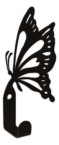 Porta Llaves De Pared Moderno Figura De Mariposa 1 Gancho Color Negro