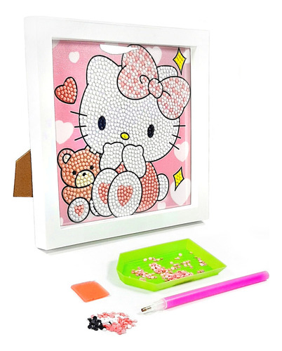 Pintura En Diamantes Diamonds C/porta Retrato Kitty Y Mas Kitty