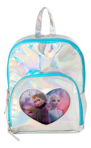 Mochila Metalizada Bolsillo Corazon Frozen Ii