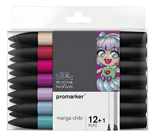 Marcadores Winsor & Newton Set Manga Chibi 1 Pack 12 Pz Arte