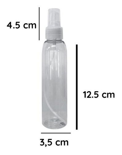 Imagen 6 de 10 de Botellas Plasticas Pet 125 Cc X 50un Con Spray Rociador