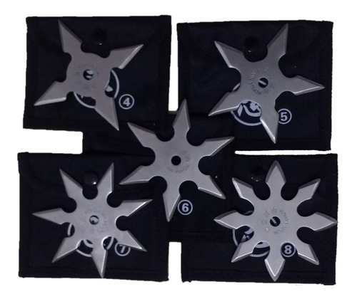 Set 5 Estrellas Ninja Kogha  Shuriken Con Fundas