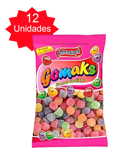 Bala De Goma Gomaks Jujuba Caixa Fechada C/ 12und Atacado