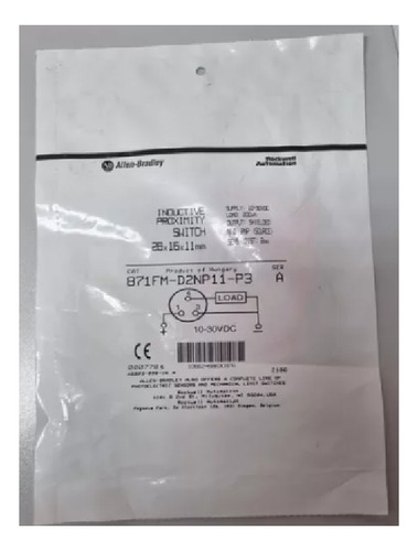 Sensor Indutivo Min Retangular Allen Bradley 871fm-d2np11-p3