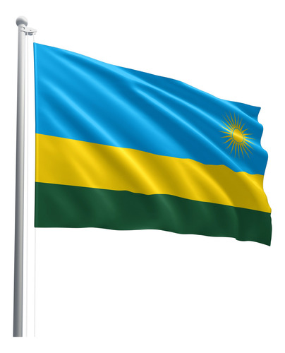 Bandeira De Ruanda Em Tecido Oxford 100% Poliéster