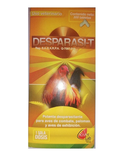 Desparasitante 300 Tab. Para Gallos River Lab