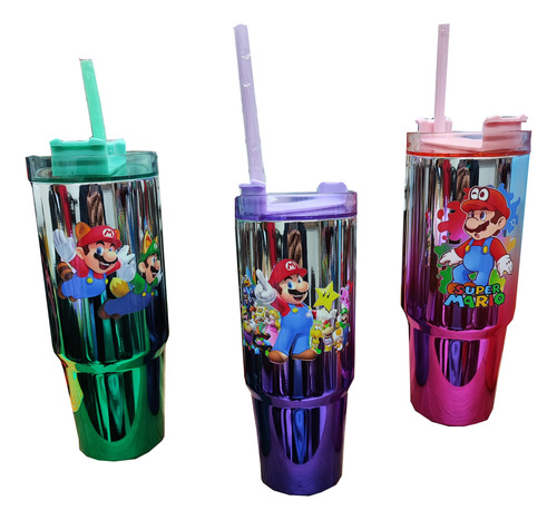 Termo Vaso Super Mario Bros 450 Ml Acero Inoxidable