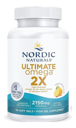 Nordic Naturals Ultimate Omega 2X Sabor Limão 60 Cápsulas 2.150 mg de ômega-3