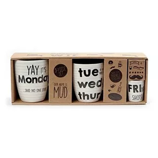 Nuestro Nombre Es Mud Days Of The Week Juego De Tazas D...