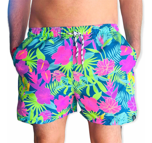 Short De Baño Hombre Tropical Family Look Papa Con Envio