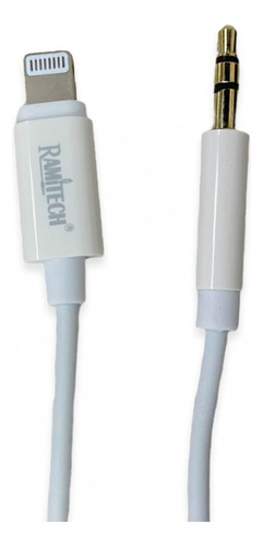 Adaptador Macho De Audio Ramitech Cable Ios- Plug 3.5 Mm Color Blanco