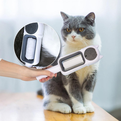 Escova Removedora De Pelos Gato Pets 4 Em 1 Kapbom Branco