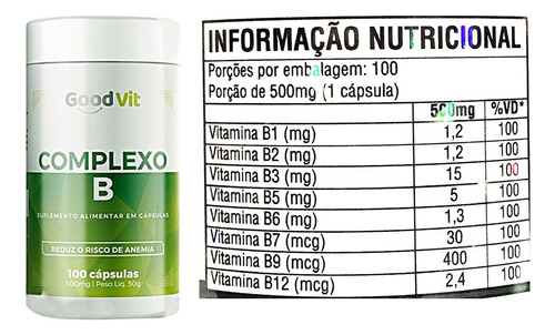Kit 2 Complexo B Com 100 Capsulas Cada - Good Vit