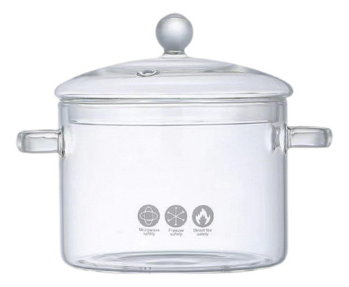 Panela De Vidro Com Tampa Panela De Fogão Claro 1400ml