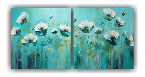 140x70cm Cuadros Decorativos Abstractos Modernos En Verde Y 