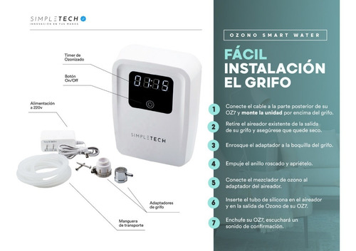 Imagen 3 de 9 de Ozonizador Purificador De Agua Para Grifo Lampara Uv Regalo