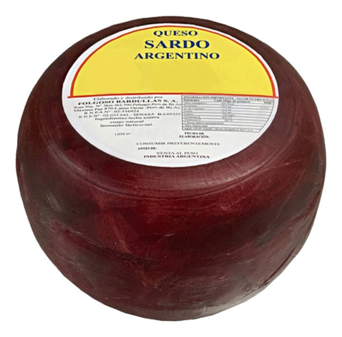 Queso Sardo Cascara Marron Estaciónado X 3.5 Kg.