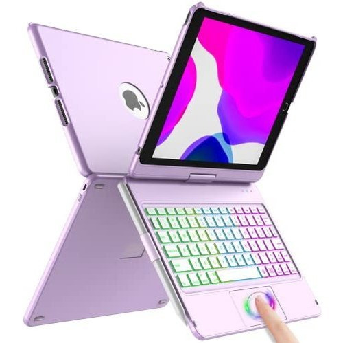 Amzcase Touch Keyboard Case Para iPad 9th Generation Qjrzs