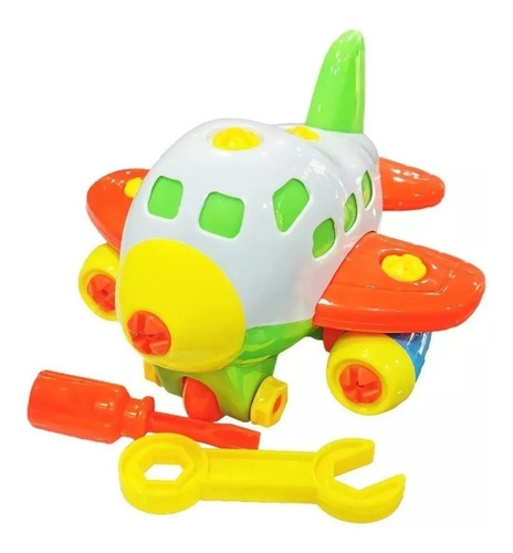 Imagen 5 de 7 de Avion Infantil Desarmable Encastre Herramientas Niño Bebe