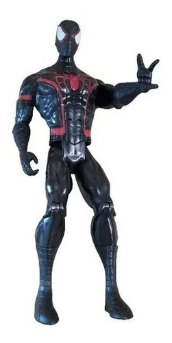 Figura  Spiderman Negro 30 Cm Alto Luz Sonido 