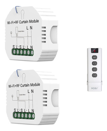 Pack 2 Modulos De Cortinas Wifi + Remoto 433mhz 9 Canales