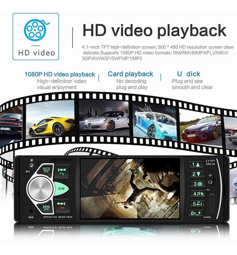 Imagen 5 de 9 de Reproductor Mp5 Estéreo Con Pantalla Táctil Bt Para Auto