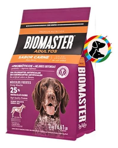 Alimento Biomaster Perros Adultos Carne 3kg