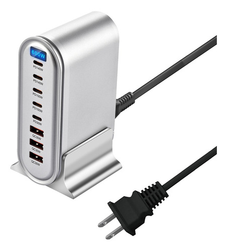 Cargador Múltiple Pd De Escritorio De 600 W, 4a4c Gan, 8 Pue