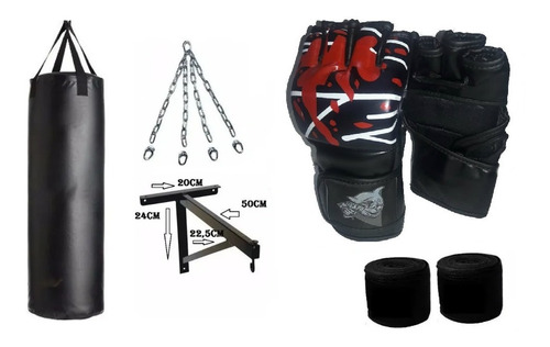 Kit Boxeo,kick Boxing,bolsa 90cm S/ Relleno+cadenas+soporte!