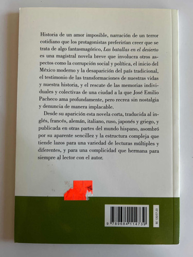 Las Batallas En El Desierto, De José Emilio Pacheco (Usado)