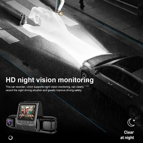 Cámara Dvr De Coche Con 3 Lentes De Cámara, Cámara Dvr De Do