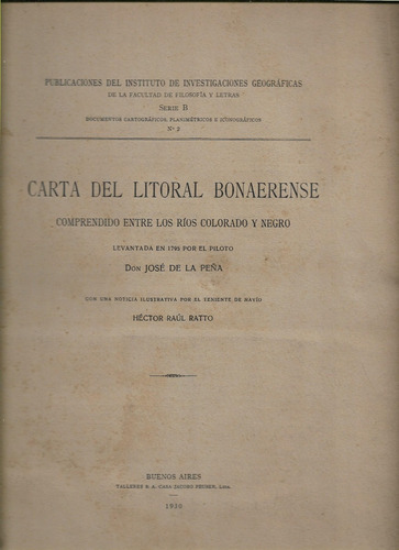 Peña Carta Del Litoral Bonaerense Rios Colorado Y Negro