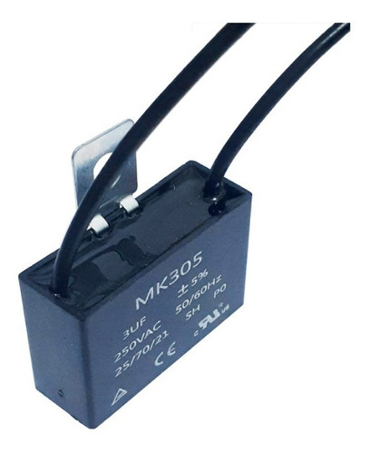 Imagem 2 de 5 de Capacitor De Partida 3uf 250v Ac Para Ventilador Cbb61