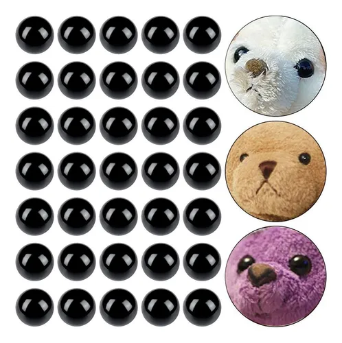 Ojos De Seguridad Negros De Fieltro Con Agujas Para Muñecas