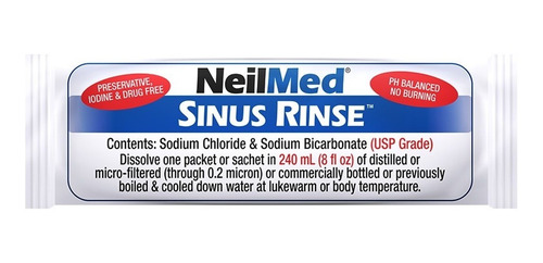 Neilmed Sinus Rinse Botella Con 10 Sobres Premezclados Transparente