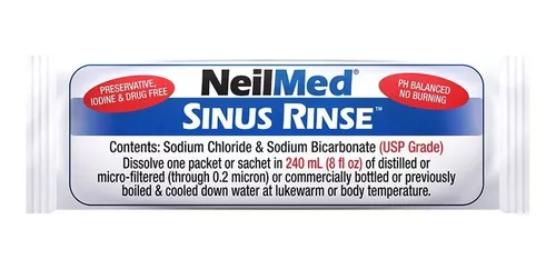 NeilMed Sinus Rinse Kit 100 Sobres Premezclados con Botella