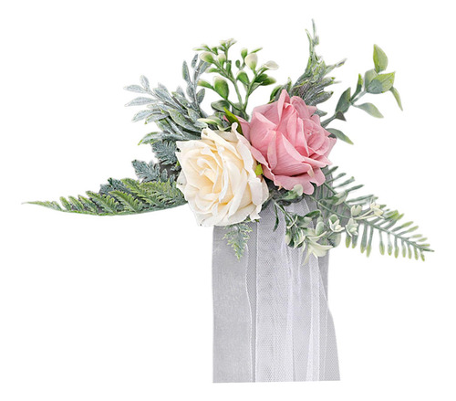 Arreglo De Flores De Pasillo Y Flores De Rosa Amarillo Claro
