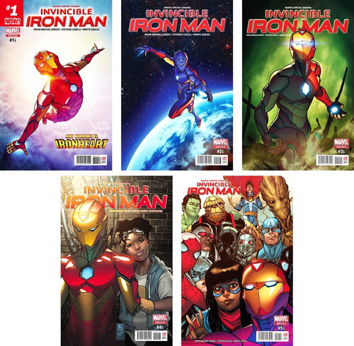 Marvel Comics Invincible Iron Man Completa 1 2 3 4 5 Riri Wi
