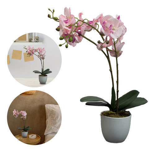 Kit 2 Plantas Artificiales Tipo Orquidea 50cm Adornos