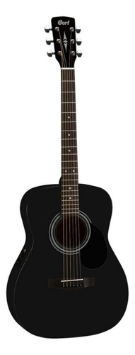Guitarra Electroacústica Cort Standard AF510E para diestros black satin