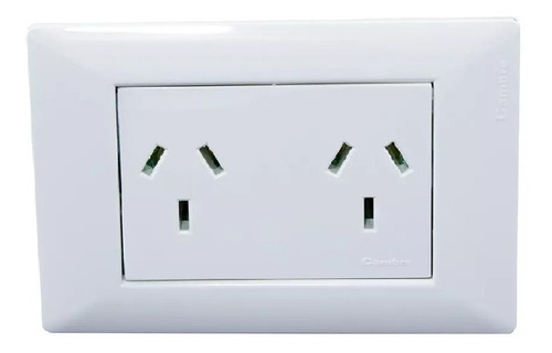 Imagen 1 de 4 de Conjunto Toma Doble & Tapa Siglo Xxii Cambre Blanco